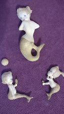 Vintage Set Of 3 Ceramic Mermaid Wall Hanging Plaques picture