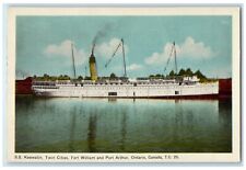1948 SS Keewatin Twin Cities Fort William Port Arthur Ontario Canada Postcard picture