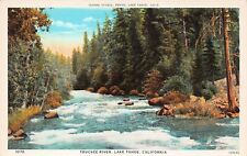 Truckee River Lake Tahoe CA California Trout Stream Fishing Vtg Postcard W2 picture