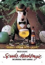 1985 Spuds MacKenzie Budweiser Beer St. Patrick's  DECORATIVE REPLICA METAL SIGN picture