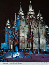 Postcard Unposted LDS Mormon Temple SLC, UT Night View Color Hal Rumel, Photo picture