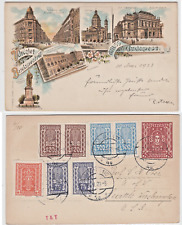 Gruss aus Budapest Hungary Postcard w Art Nouveau Austria Jugendstil Stamps picture