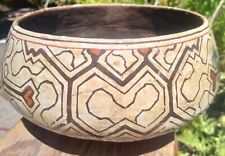 Antique Peruvian Shipibo-Conibo Polychrome Pottery Bowl Vase Native Tribal picture