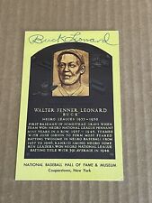 Buck Leonard Signed HOF Plaque Hall of Fame Postcard picture