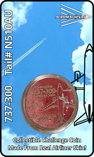 Red Boeing 737 Aircraft Skin Challenge Coin picture