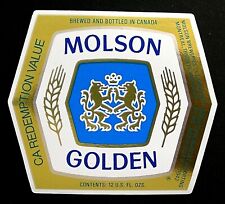 Molson Breweries MOLSON GOLDEN foil beer label CANADA 12oz Var. #1  NY Import picture