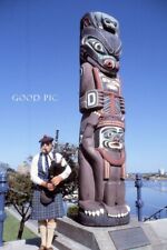 #SM20- Vintage 35mm Slide Photo- Man by Totem Pole- Scotland?  - 1987 picture