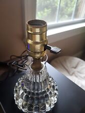 Vintage Glass Hobnail Style Clear Glass Table Lamp Electric Small Works  picture