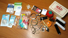 Lot of Vintage Sewing Notions Beads Jewelry Making Thread Thimbles Buckles picture
