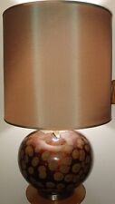 *RARE* Vtg Art Deco Eglomise Glass Multi-Color Table Lamp W/ Shade Numbered picture