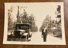 Vintage 1920s Dirt Road to Tampa Florida Man Fashion Suit Car Real Photo P3g20 picture