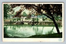 Cincinnati OH, Lincoln Park Footbridge Lake Fountain Ohio c1908 Vintage Postcard picture