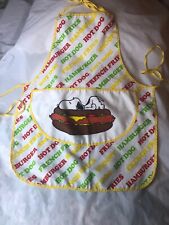 Vtg 1958 Snoopy On A Hotdog Apron Youth Sz Peanuts Utica Grill BBQ Summer Burger picture