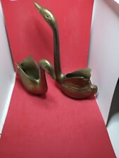 Vintage Solid Brass Swan/Duck Planter Lot (2) RARE picture