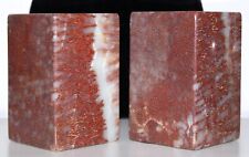 Red and White Marble Bookends Blocks 1980s Gorgeous Pattern 10lb each picture
