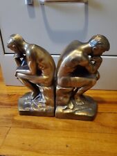 Vintage The Thinker Brass Bookend Set picture