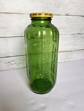 Vintage Green Glass Water Bottle With Lid 40oz.  picture