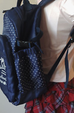 Mezzo Piano Backpack School Bag Navy Blue White Ribbon Heart Polka dots Kawaii picture