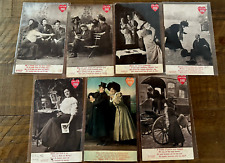 Lot of 7 Leap Year Early 1900's Romantic Men & Women~ New Year's Postcards~h498 picture