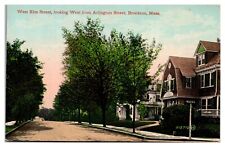 Antique West Elm St, Looking West from Arlington St, Brockton, MA Postcard picture