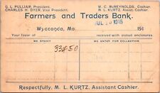 Postcard Farmers and Traders Bank in Wyaconda, Missouri July 1915 picture