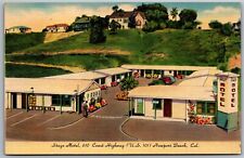 Newport Beach California Stage Motel Street View Antique Postcard picture
