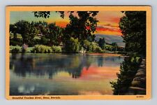 Reno NV-Nevada, Truckee River, Antique, Vintage Souvenir Postcard picture