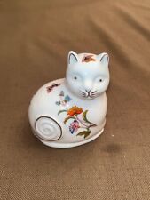 BEAUTIFUL VINTAGE DECORATED CAT BONE CHINA TRINKET RING BOX picture