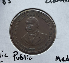 1885 Grover Cleveland Public Office Public Trust Presidential Campaign Token  bg picture