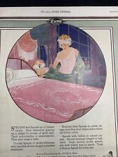1923 Stevens Bed Spreads Pretty Flapper Girl Pin Up Fall River Massachusetts picture