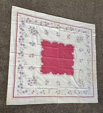 Vintage Floral Tablecloth 44 X 47 Imperfect Cutter Or Use picture