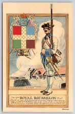 FT. Ticonderoga Museum 37th Royal Roussillon Regiment Soldier Postcard UNP Linen picture