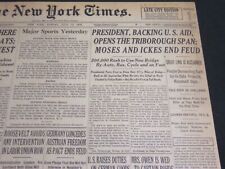 1936 JULY 12 NEW YORK TIMES - PRESIDENT OPENS THE TRIBOROUGH SPAN - NT 7133 picture
