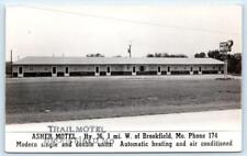 RPPC BROOKFIELD, MO Missouri ~ Roadside TRAIL (ASHER)  MOTEL c1950s Postcard picture
