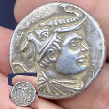 Ancient Bactria Bactrian Eucratides solid silver tetradrachm Coin Ca 171-145 BCE picture