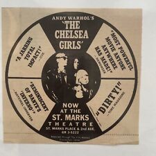 1968 ANDY WARHOL’S, ‘ Chelsea Girls’ St. Marks Theatre NYC , Film Ad picture