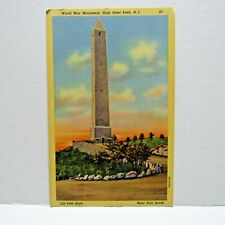 Postcard Vintage 1952 World War Monument High Point Park New Jersey Collectible picture