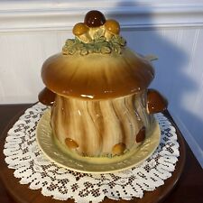 VTG Mid Century Mushroom Large Soup Tureen w/Ladle And Under Plate picture