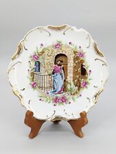 1950s Vintage Jesus Knocking at the Door Porcelain Plate 18k Gold Trim  picture