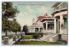 1910 A Glimpse Of Market Street Garden Scene Jacksonville Florida FL Postcard picture