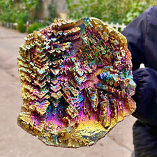 2.7LB Natural Rainbow Aura Titanium Bismuth Crystal Specimen Gemstone Rock Heal picture
