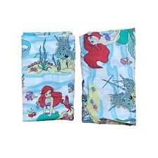 Vintage 90s The Little Mermaid Full Size Bed Sheets Set Fitted & Top Sheet picture