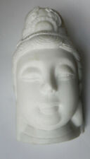 Old Carved White Marble Bust of KWAN YIN-early to Mid 20th C. picture