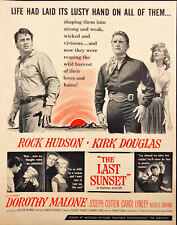 1961 The Last Sunset Movie Rock Hudson Kirk Douglas Vintage Print Ad picture