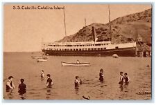 c1910 S.S. Cabrillo Steamer Cruise Ship Fishing Boat Catalina Island CA Postcard picture
