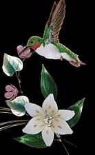 Bovano of Cheshire Copper and Enamel  Hummingbird & Lily Wall Art  9”x6” USA picture