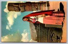 Postcard Chrome Mexico Woman in Tula Ruins picture