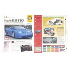 VTG Bugatti EB110 1992-1995 Sports Car Data Sheet IMP HOT CARS Brochure picture