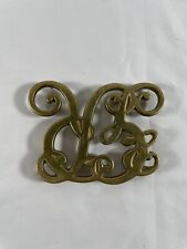 Vintage Small William and Mary Brass Trivet Footed Hot Plate Williamsburg  picture