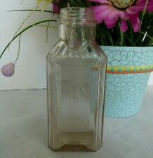 Vintage Gebhardt Eagle Chili Powder Seasoning Embossed Clear Glass Bottle 5.5